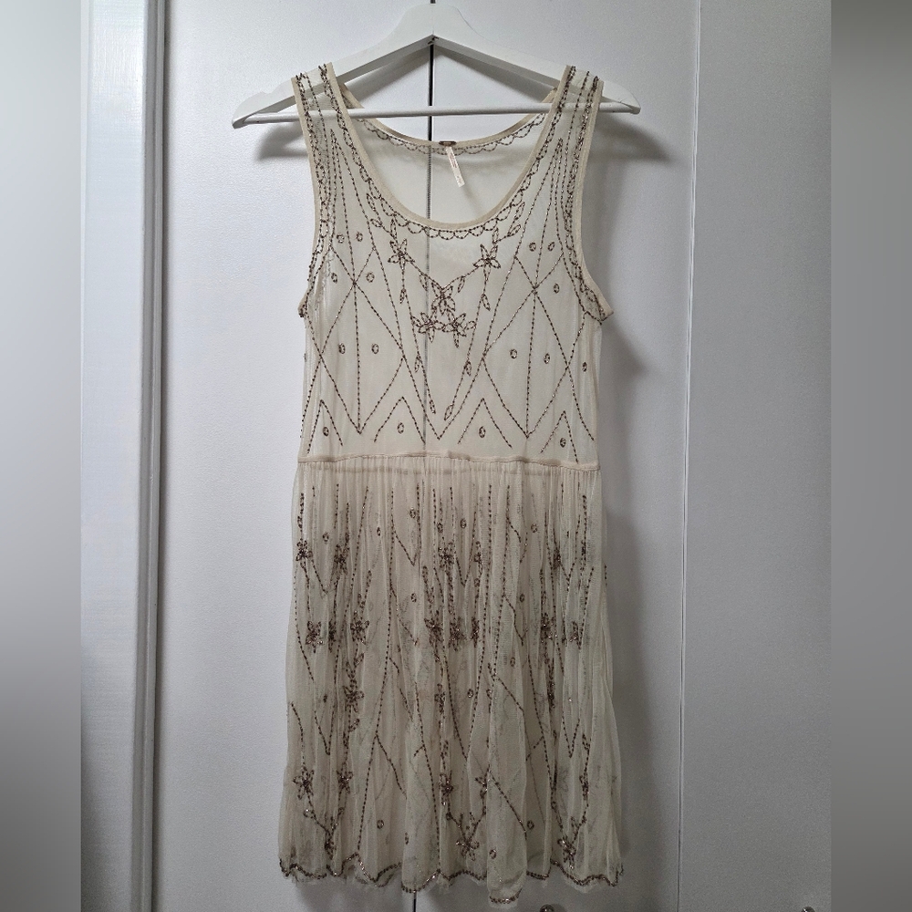Free People Beaded Mini Dress SM